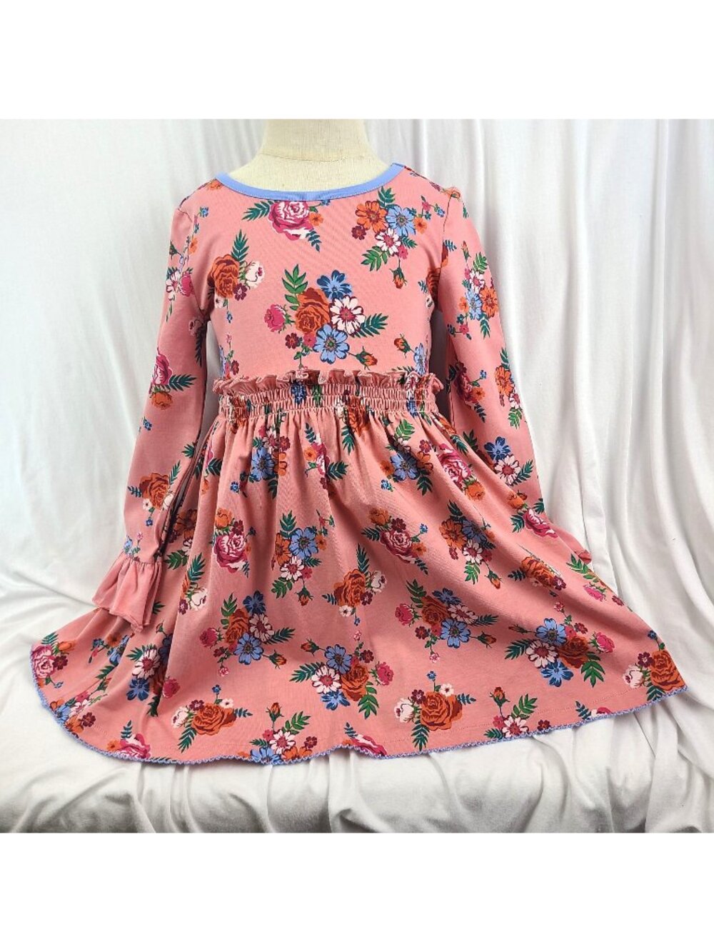 Matilda Jane Moments with You Lots to Learn Dress Pink Floral Long Sleeve 4 NWT